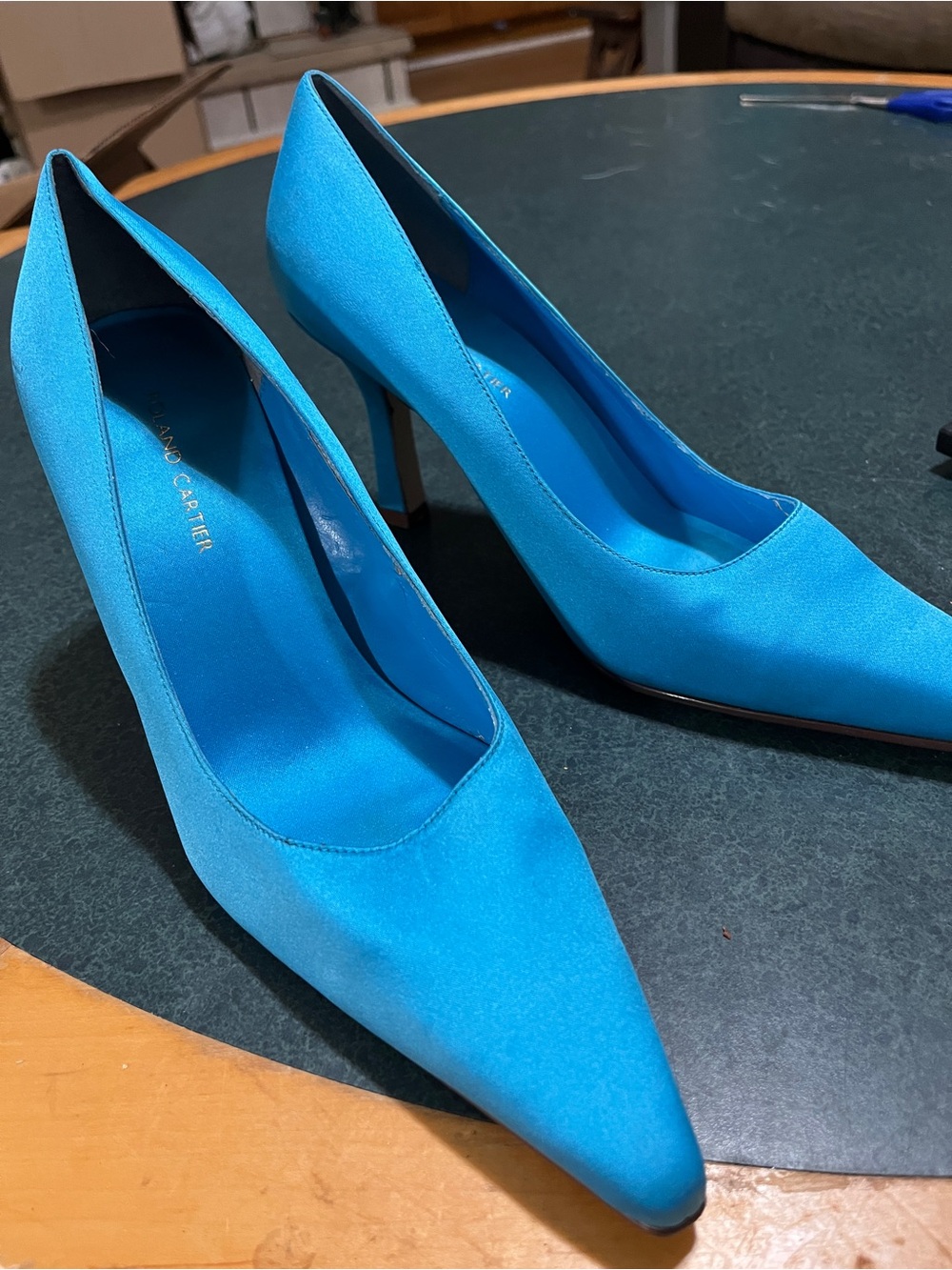 Roland Cartier Turquoise Pointed-Toe Women's Pumps 8W
